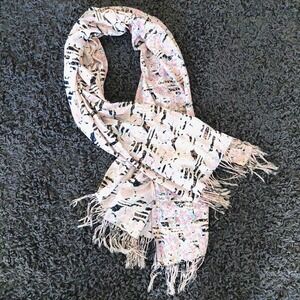 Vintage Pastel Multicolor Plaid Fringe Scarf Wrap - Lightweight Soft Cotton Pink